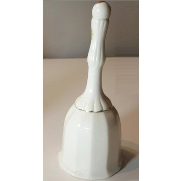 White Porcelain Bell with Yellow Floral Design - Picture 2 of 3